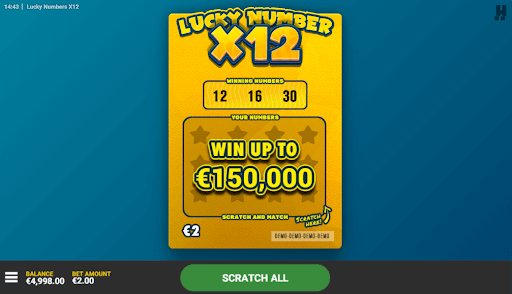  Lucky Number x12 Prize